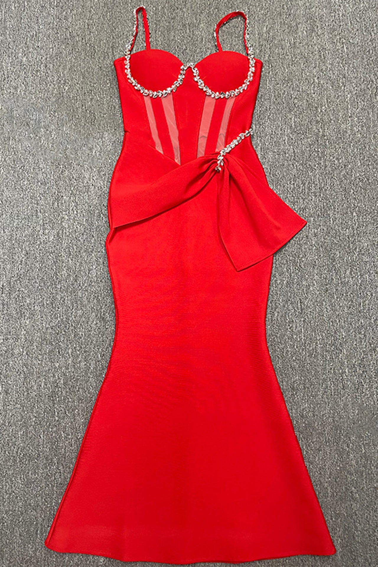 Evie Strap Mesh Pleated Maxi Dress