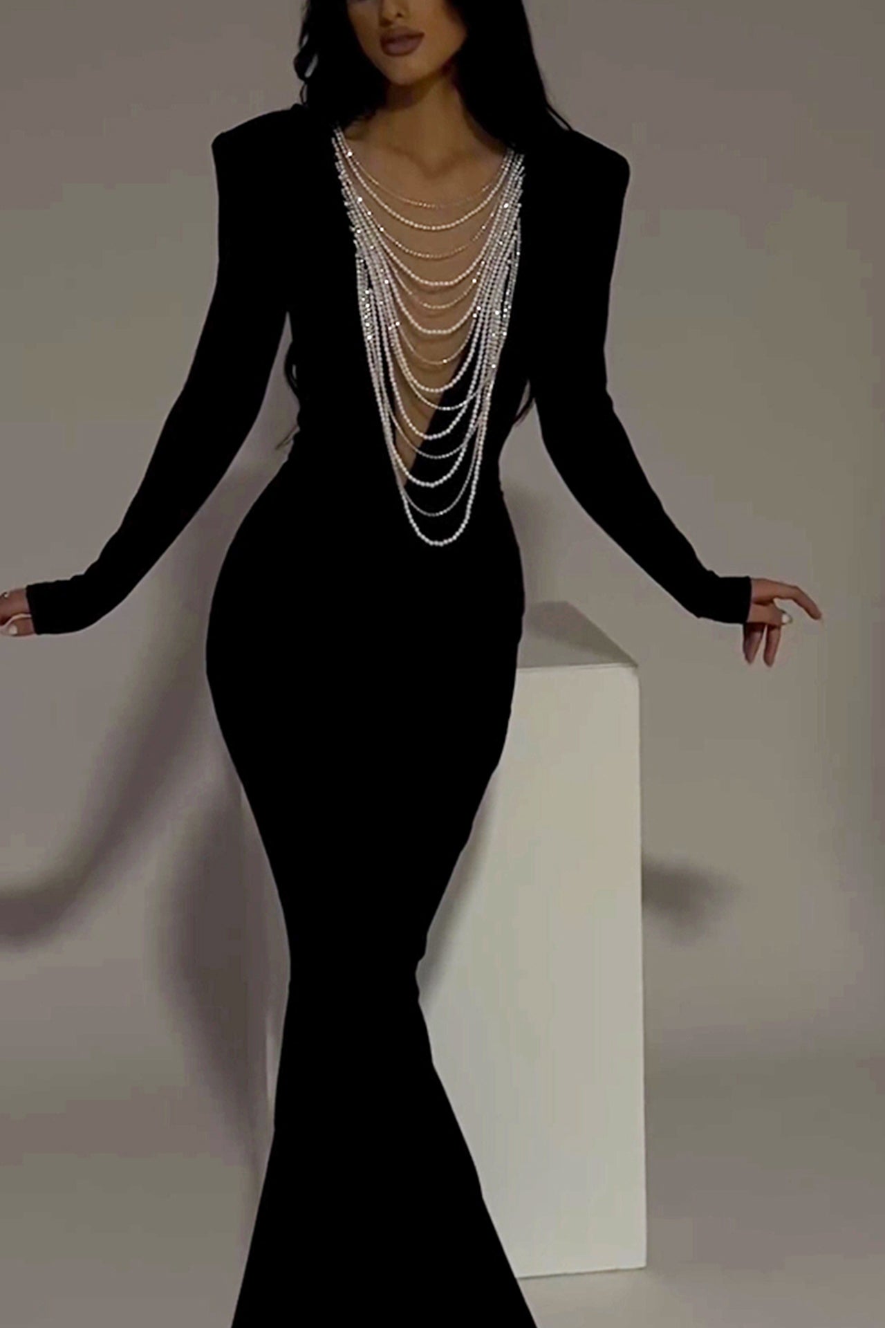 Catalina Long Sleeve Dress In Black