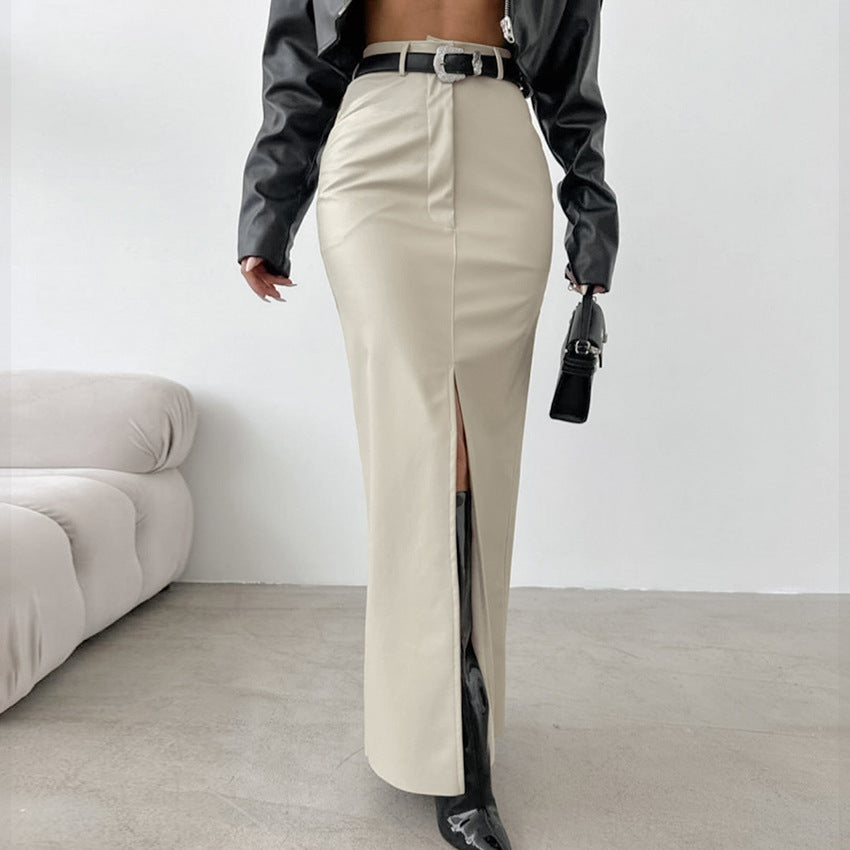 Versatile Matte Leather Skirt