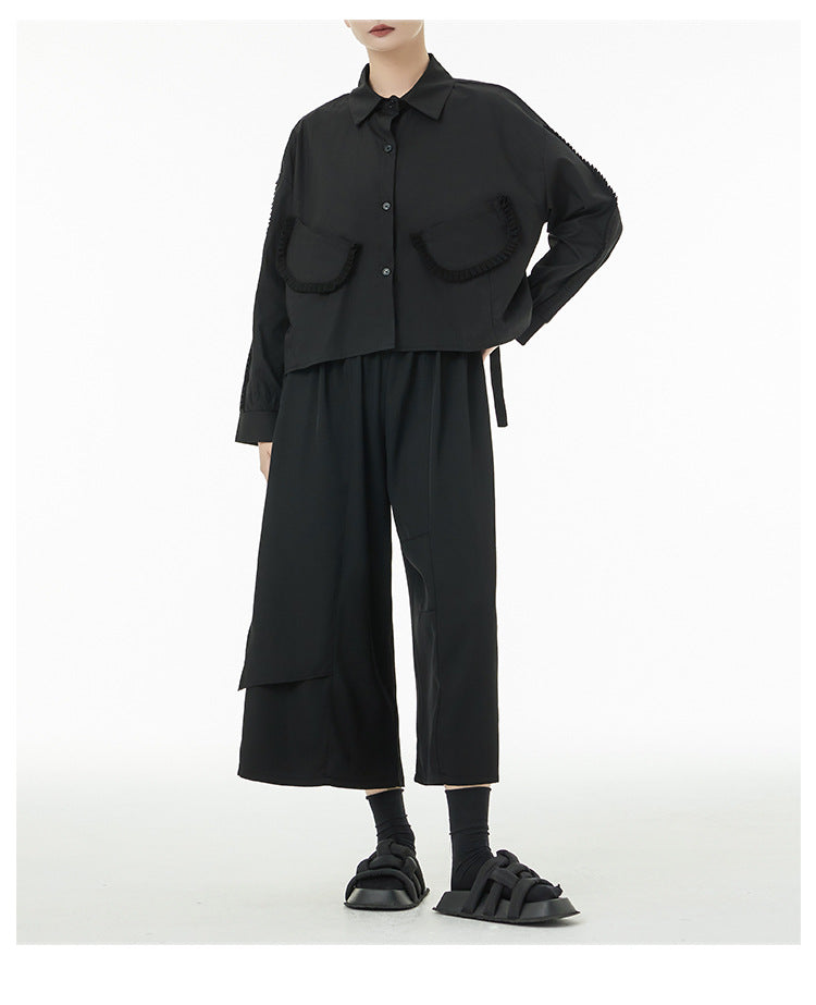 Personalized Solid Color Long Sleeve Lapel Shirt