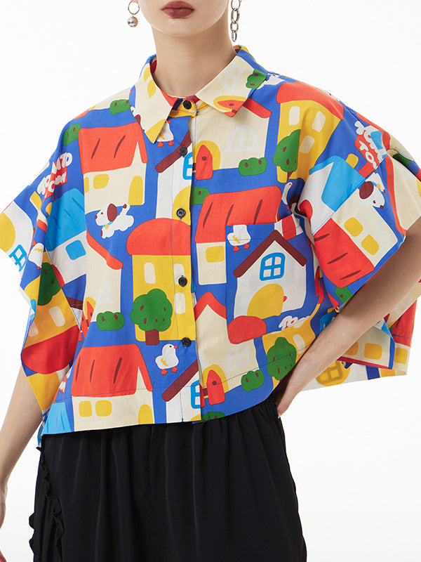 Colorful Printed Short Sleeve Shirt