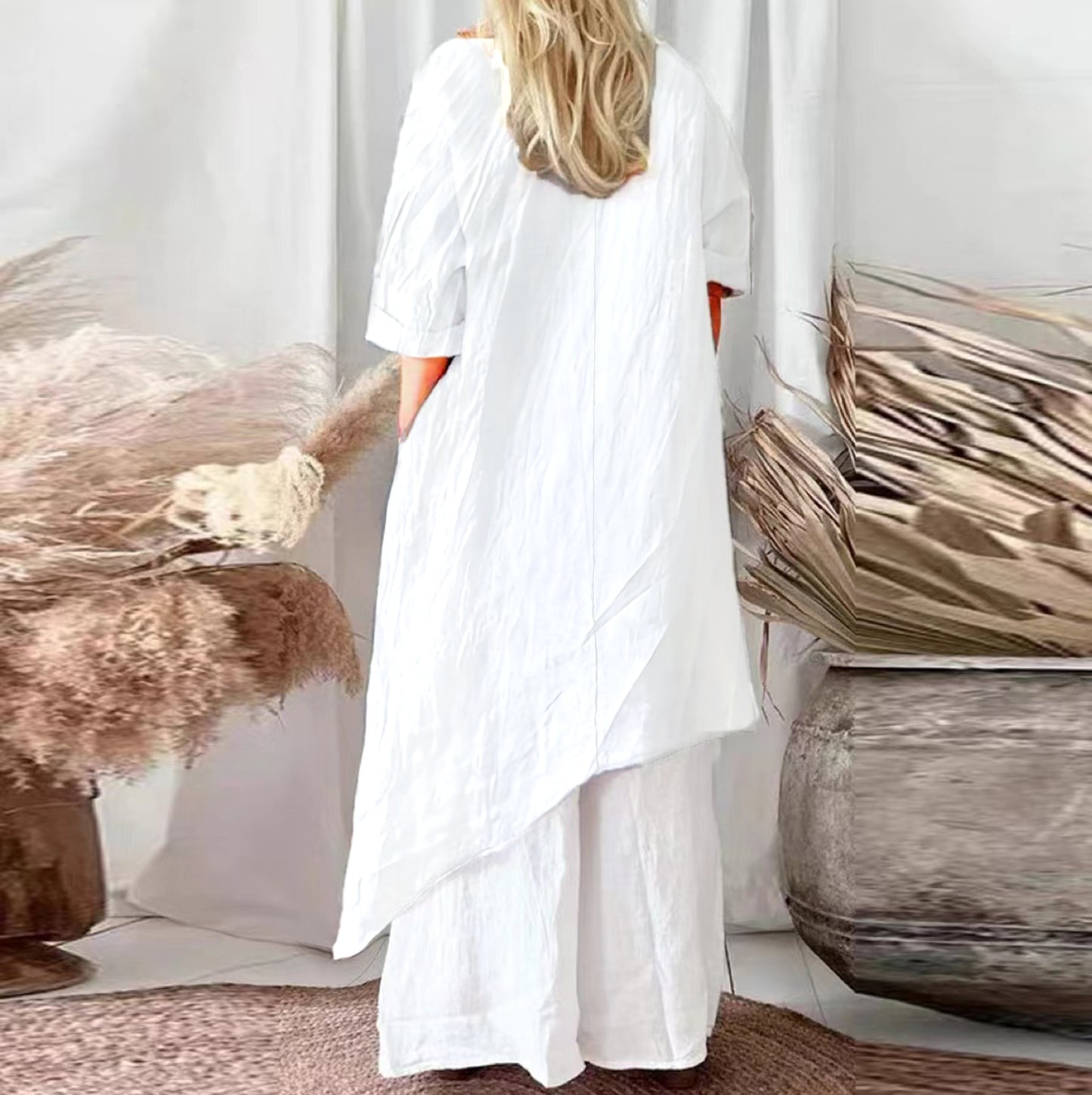 Casual   Irregular Hem Loose Dress