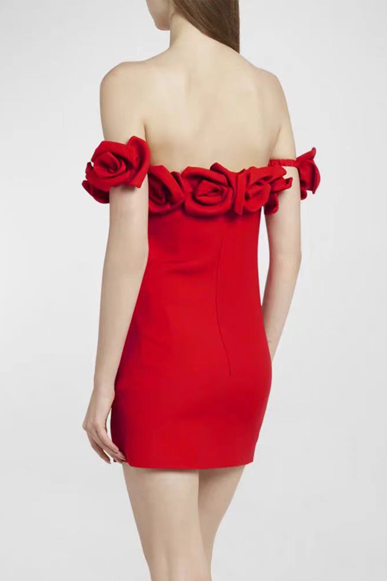 Acacia Red Flower Mini Dress