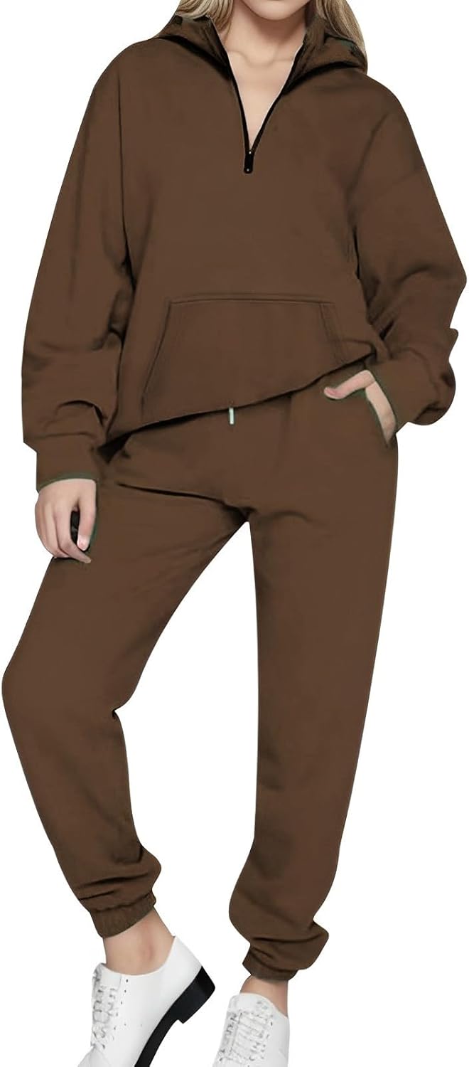 2 PC Sweatsuit Set Men Women Oversized Long Sleeve Hoodie Pullover Sweatshirt Sweatpants Tracksuit Jogger Sweatpants