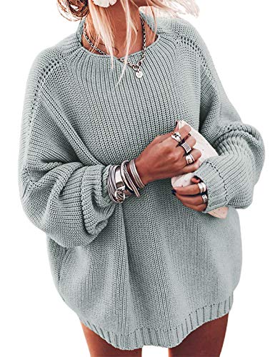 Women's Oversized Sweaters Batwing Sleeve Mock Neck Jumper Tops