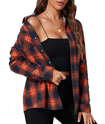 Flannel Shirts for Women Buffalo Plaid Shirts Oversized Long Sleeve