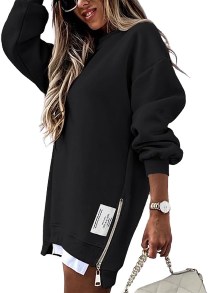Women's Long Sleeve Zipper Slit Sweatshirt (Buy 2 Free Shipping) 