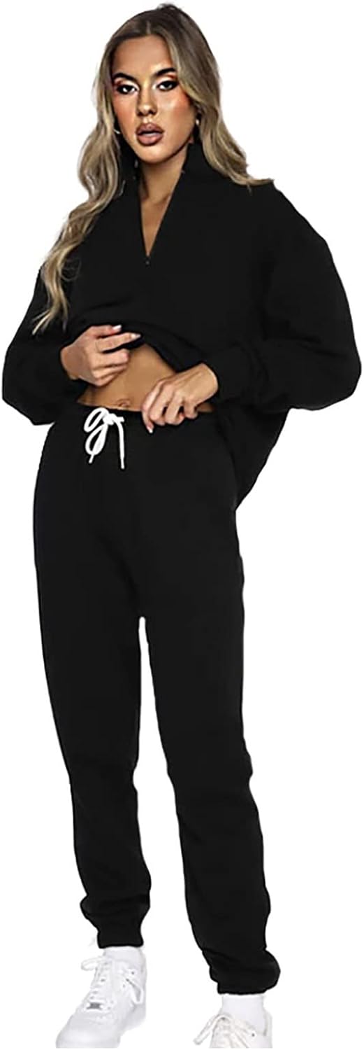 2 PC Sweatsuit Set Men Women Oversized Long Sleeve Hoodie Pullover Sweatshirt Sweatpants Tracksuit Jogger Sweatpants