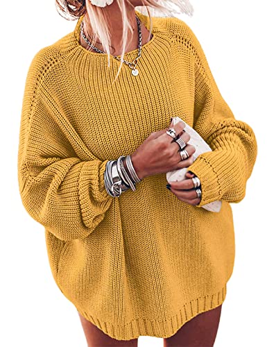 Women's Oversized Sweaters Batwing Sleeve Mock Neck Jumper Tops