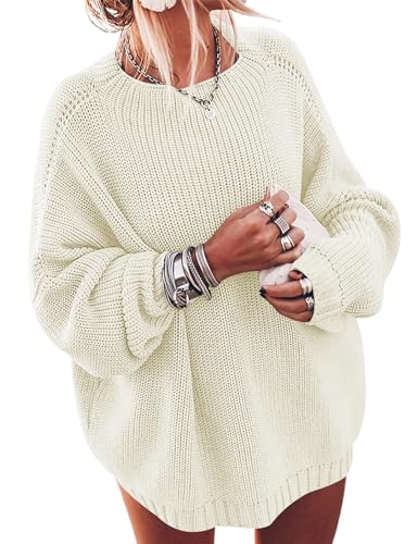 Women's Oversized Sweaters Batwing Sleeve Mock Neck Jumper Tops