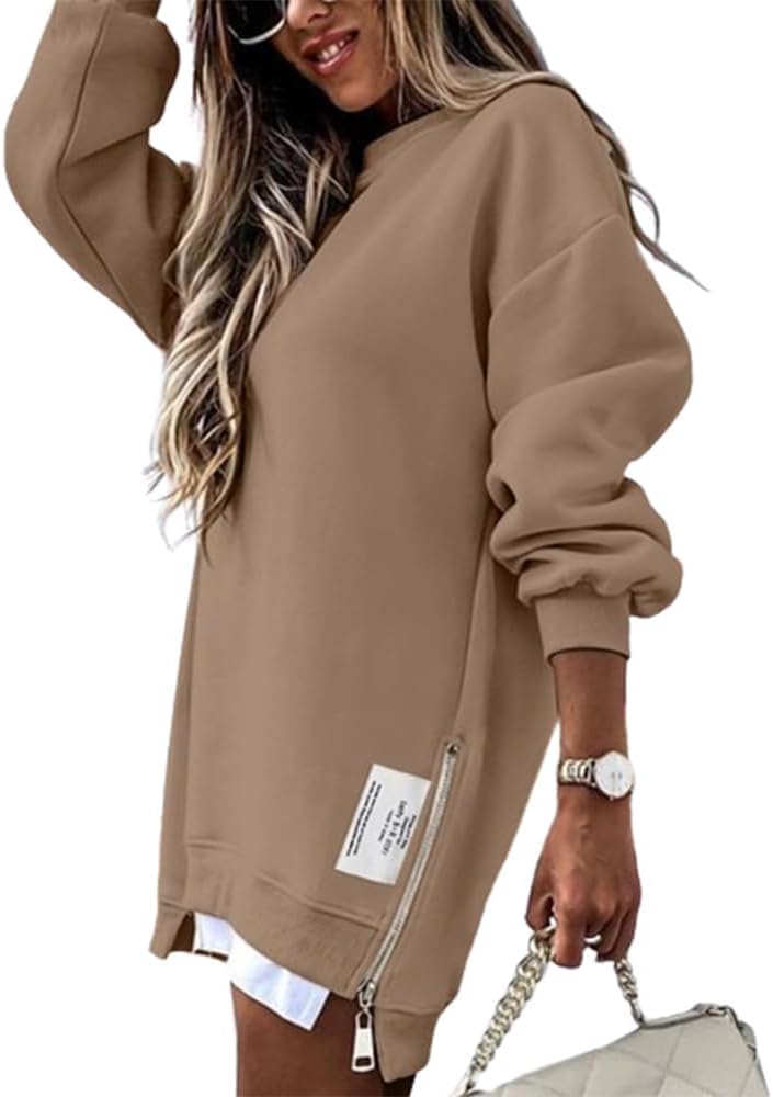 Women's Long Sleeve Zipper Slit Sweatshirt (Buy 2 Free Shipping) 