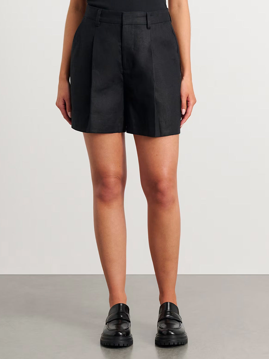 Fashion Solid Color Vest & Shorts Casual Suit