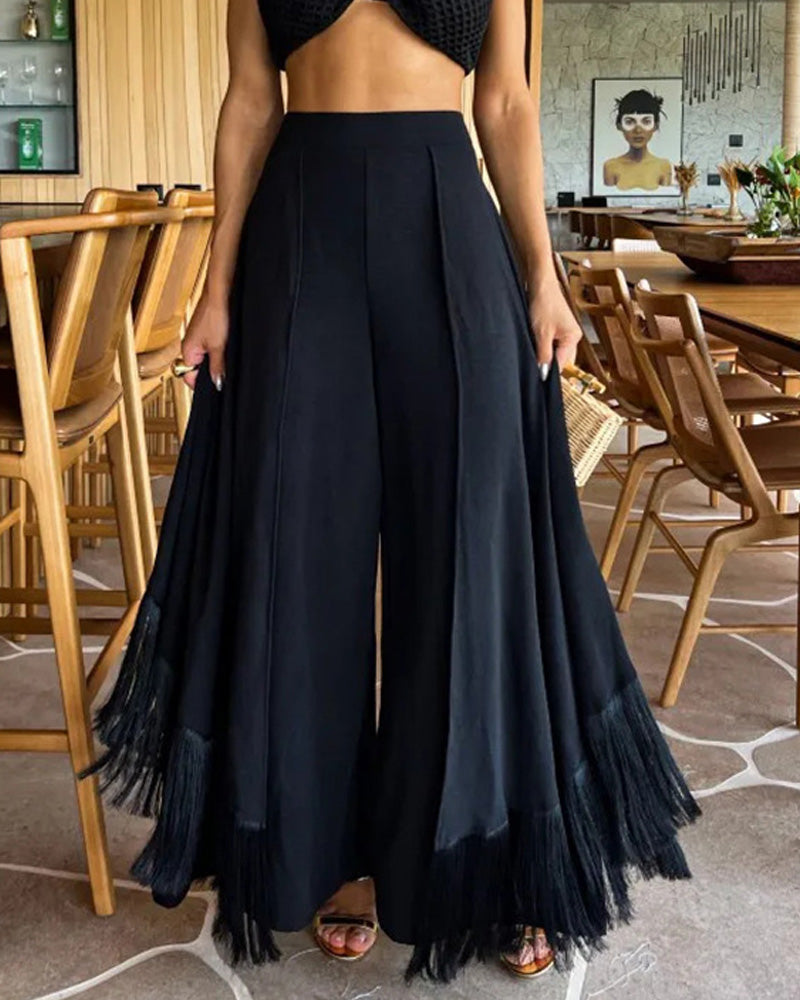 Fashion Tassel Wide Leg Pants