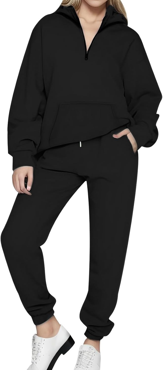 2 PC Sweatsuit Set Men Women Oversized Long Sleeve Hoodie Pullover Sweatshirt Sweatpants Tracksuit Jogger Sweatpants