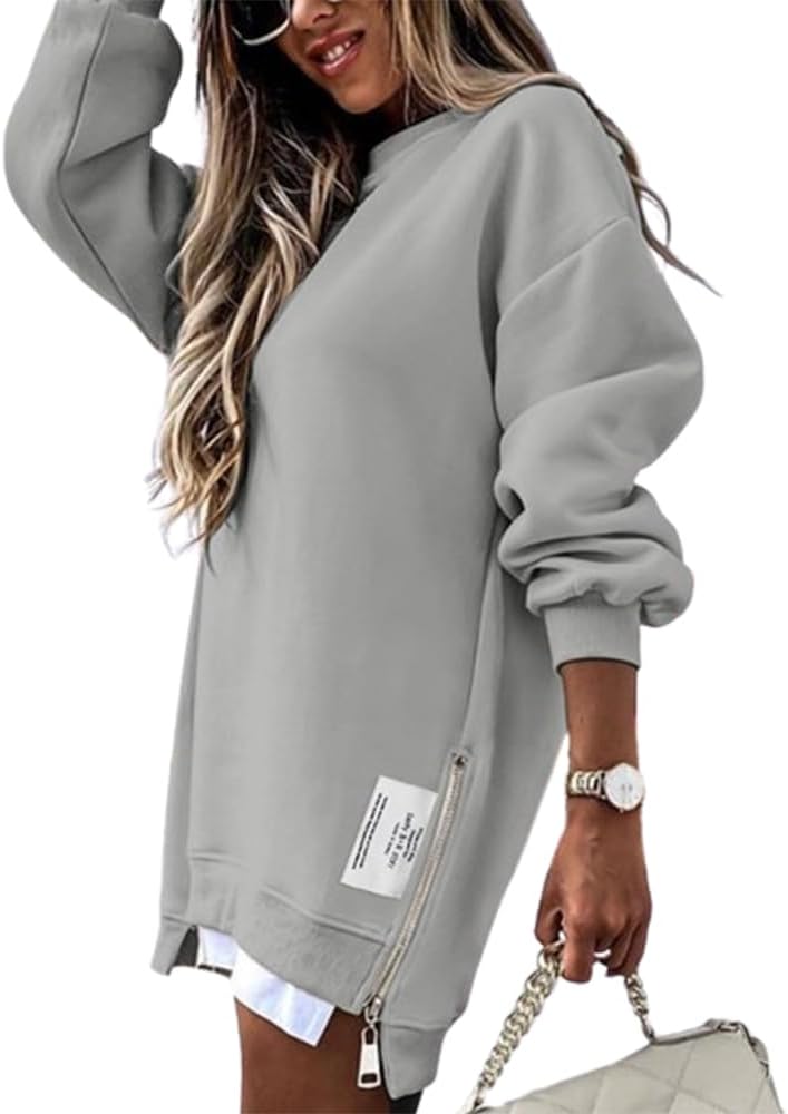 Women's Long Sleeve Zipper Slit Sweatshirt (Buy 2 Free Shipping) 