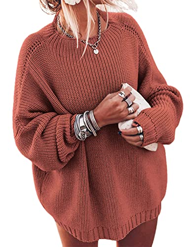 Women's Oversized Sweaters Batwing Sleeve Mock Neck Jumper Tops