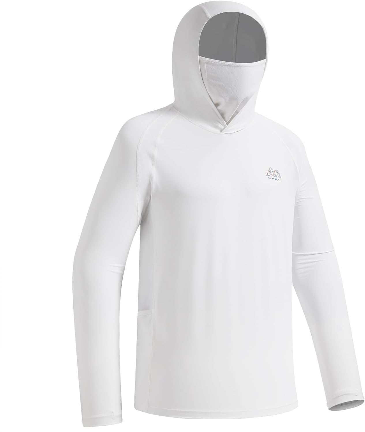 Men's UPF 50+ Hoodie Shirt with Mask Long Sleeve Permanent UV Sun Protection Neck Gaiter Performance T for Outdoor