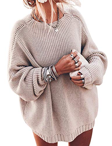 Women's Oversized Sweaters Batwing Sleeve Mock Neck Jumper Tops