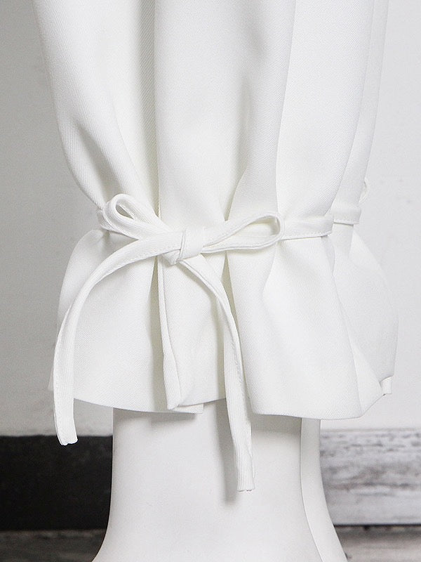 Column Long Sleeves Solid Color Lapel Blazer Pants Set Two Pieces Set