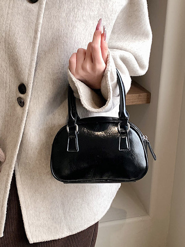 Geometric Solid Color Zipper Crossbody Bags Handbags