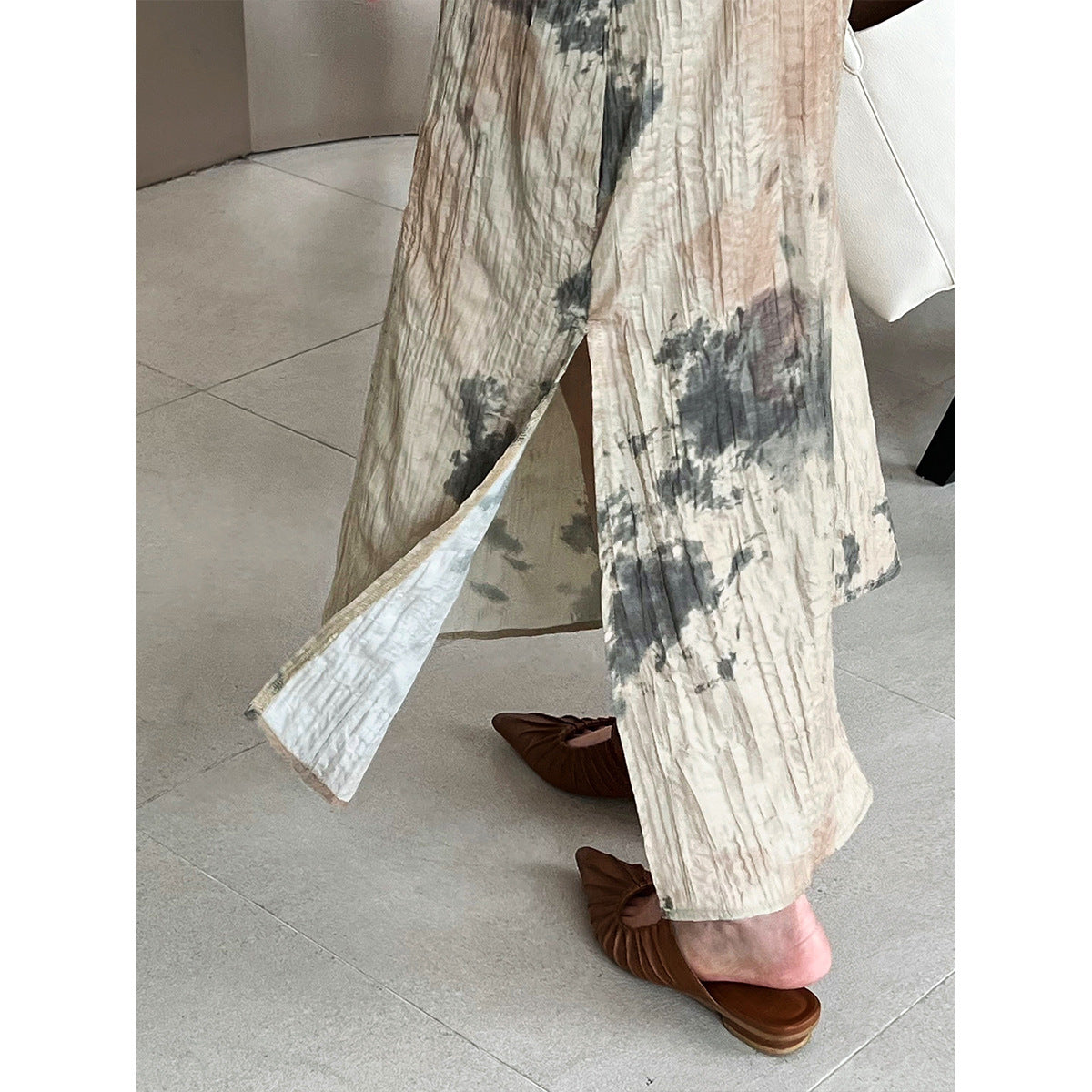 Classic Ink Painting Dye Sleeveless Midi Dress