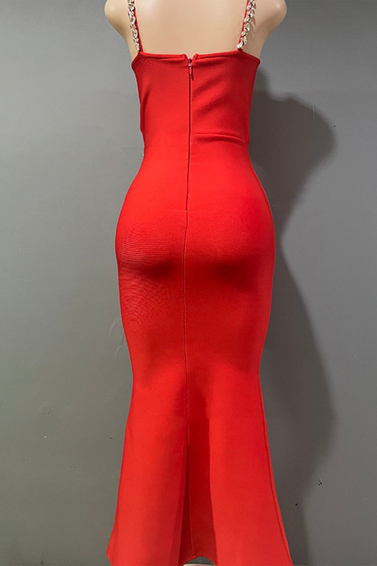 Evie Strap Mesh Pleated Maxi Dress