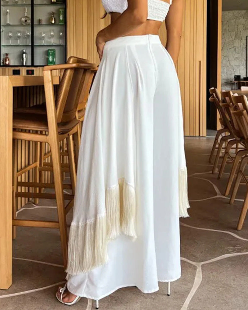 Fashion Tassel Wide Leg Pants