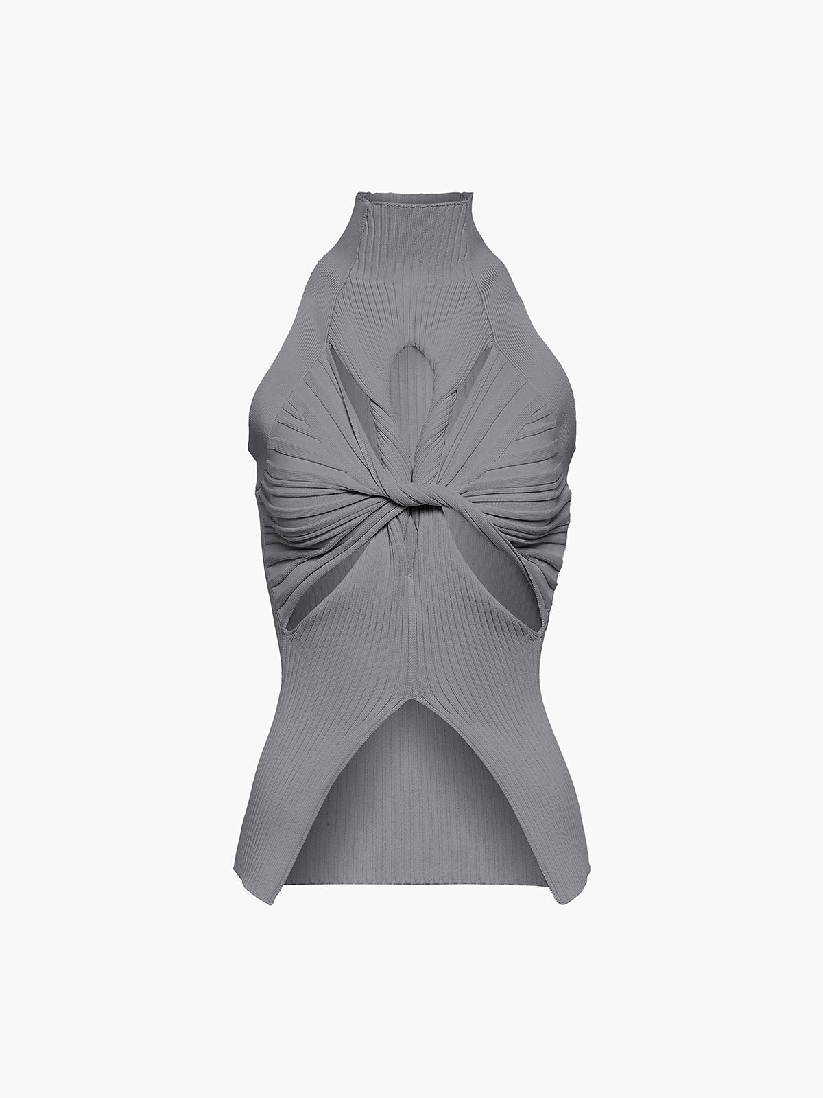 Twist Cutout Mockneck Rib Top