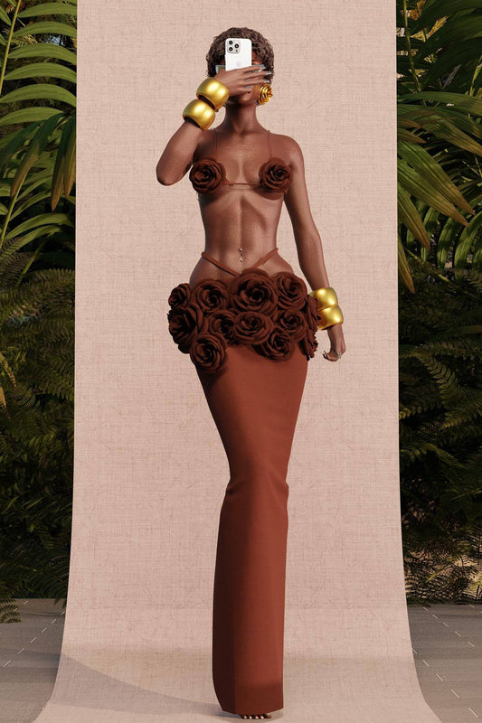 Alana Flower Skirt Two Piece Set