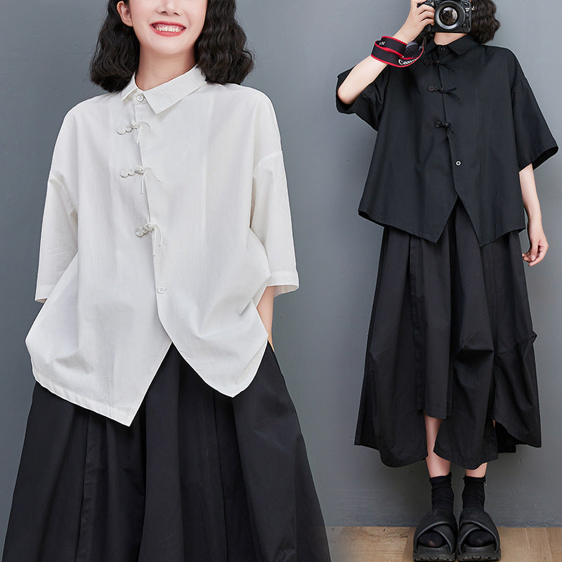 Simple Solid Color Short Sleeve Shirt