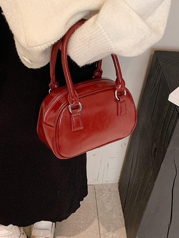 Geometric Solid Color Zipper Crossbody Bags Handbags