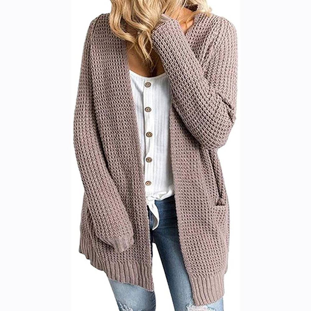 Regular Pocket Long Sleeve Women's Sweater
