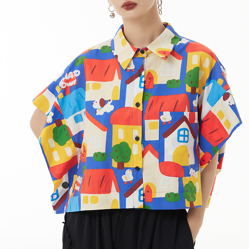 Colorful Printed Short Sleeve Shirt
