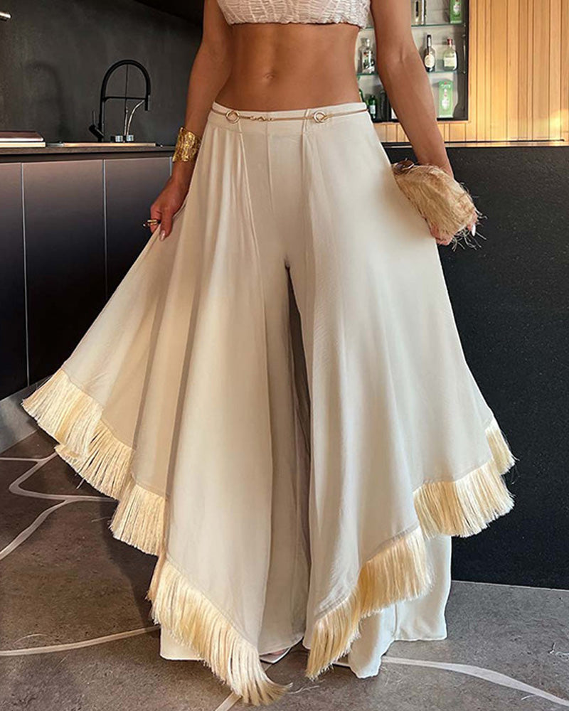 Fashion Tassel Wide Leg Pants