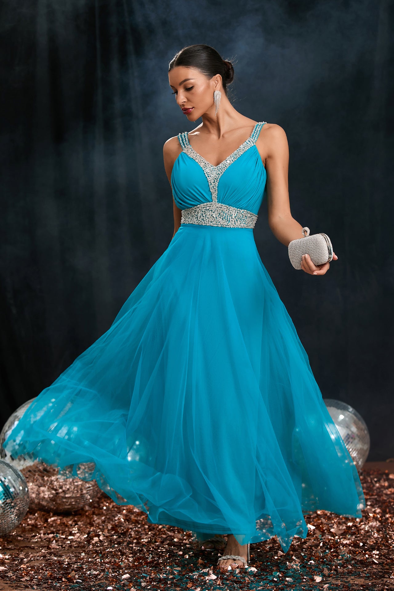 Lavinia Strap Mesh Maxi Dress