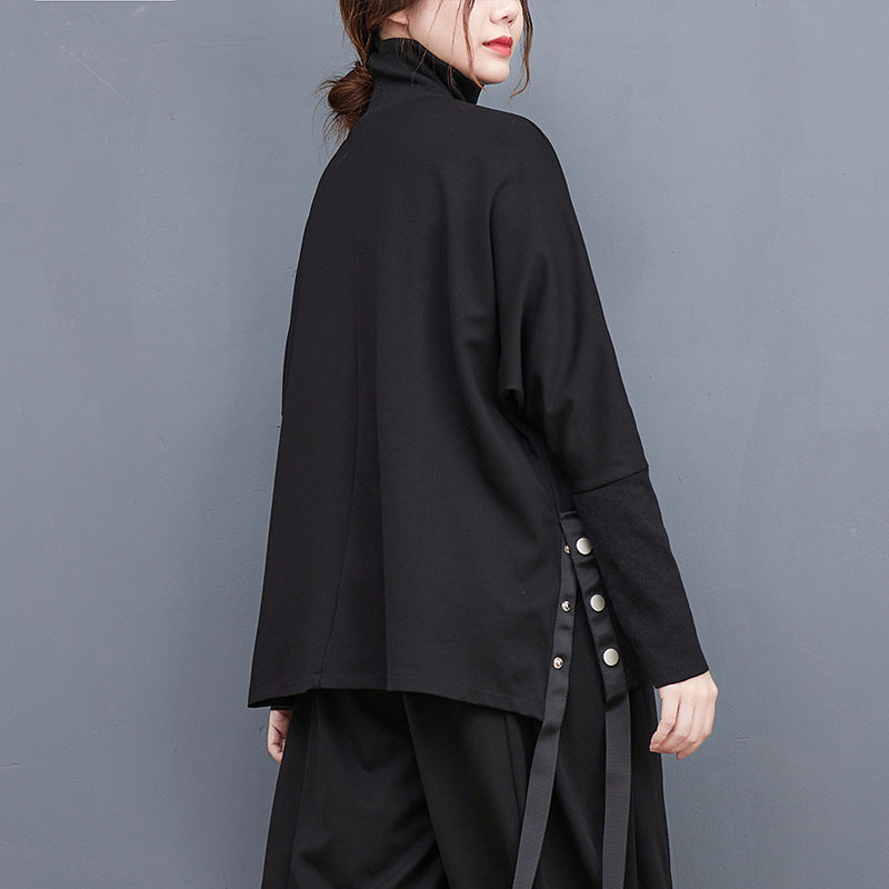 Personalized Solid Color Stand Collar Sweater