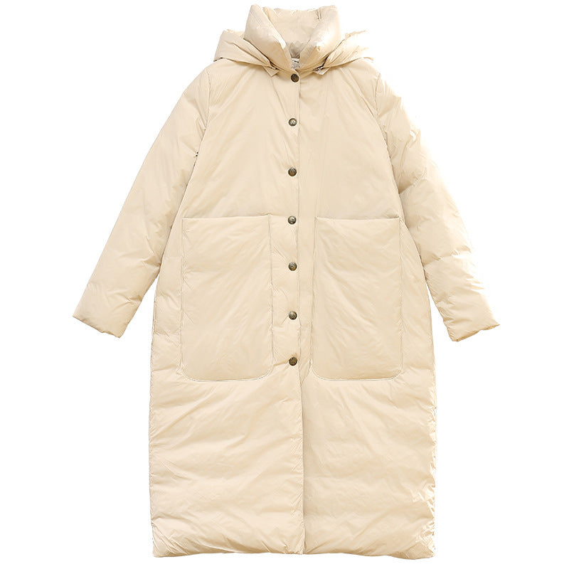 Classic Warm Solid Color Down Coat