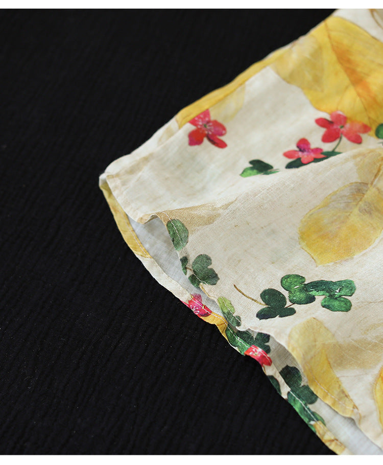 Colorful Cotton Linen Long Sleeve Shirt