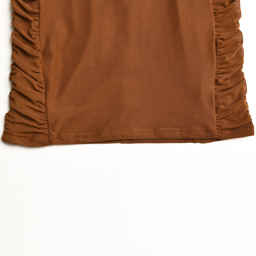 Sexy low-cut tight-fitting dress autumn long sleeve halter backless hip dresses for women