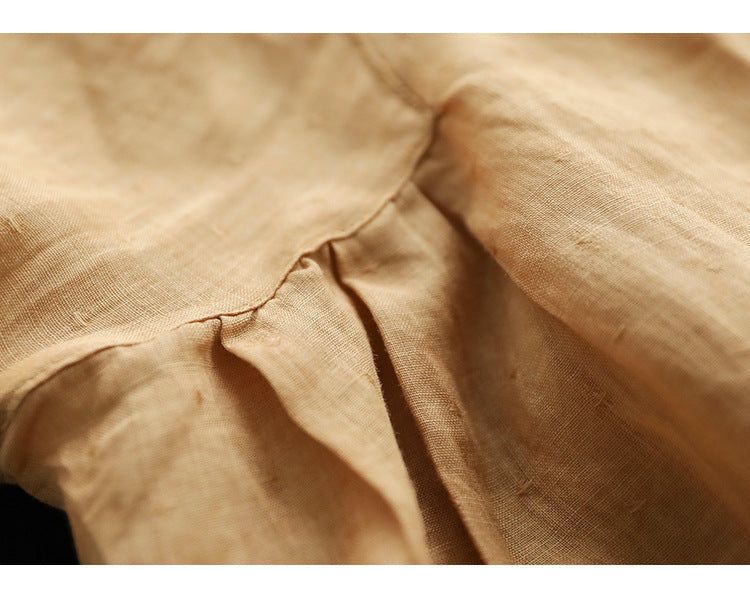 Literary Solid Color Lapel Bat Sleeve Shirt