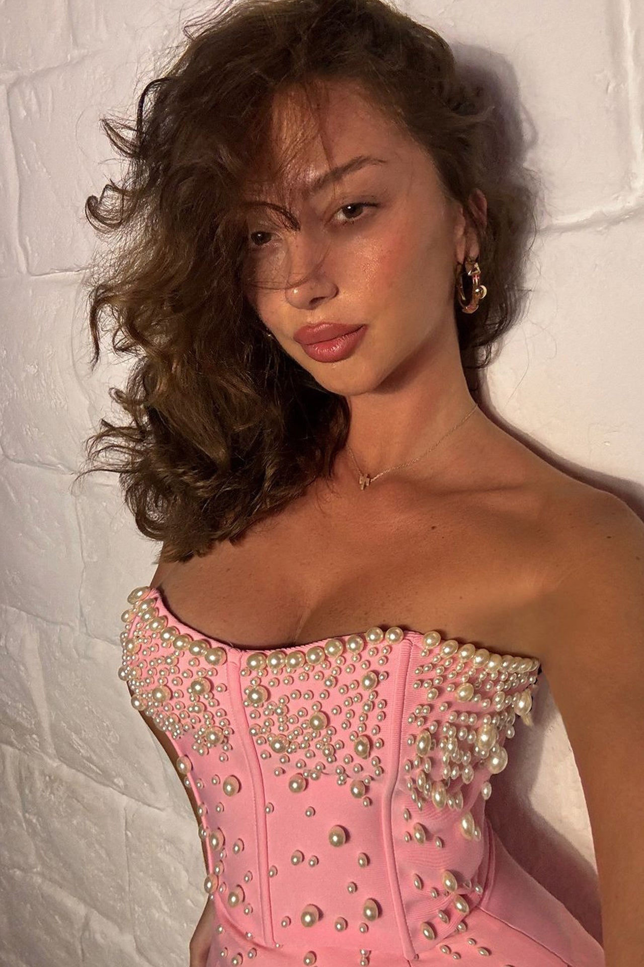 Ninigvasalia Strapless Pearl Dress