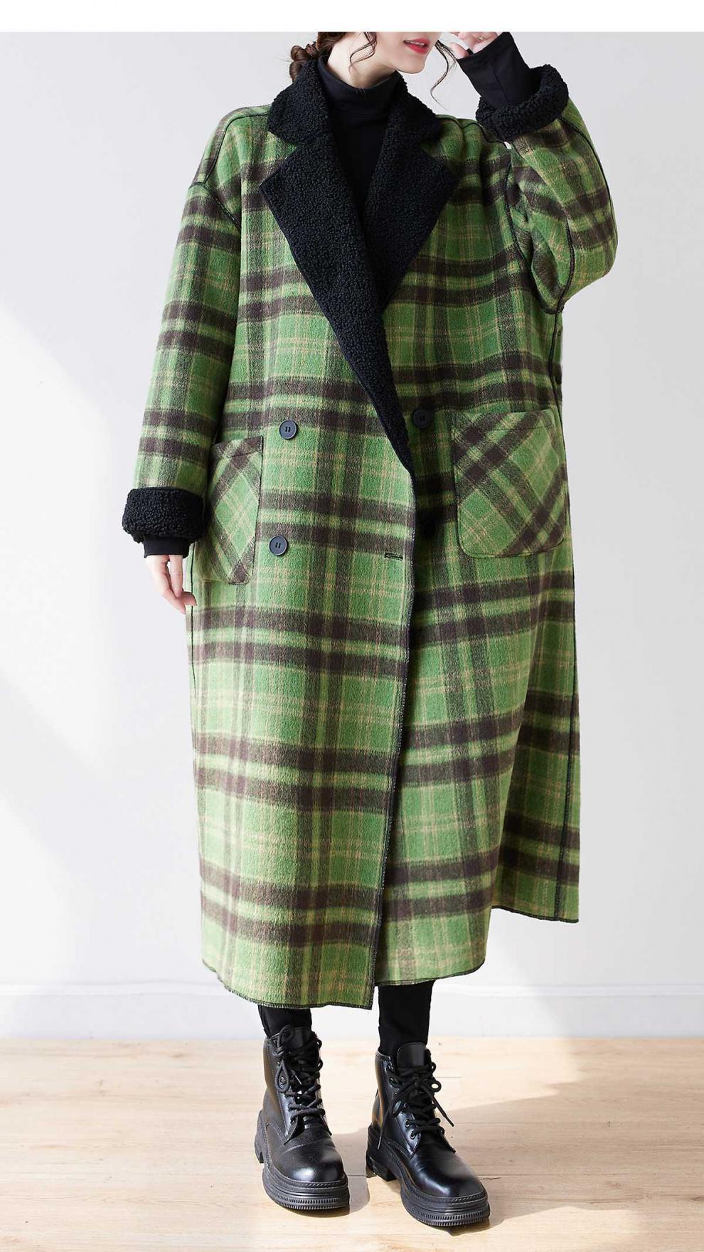 Classic Velvet Reversible Plaid Coat