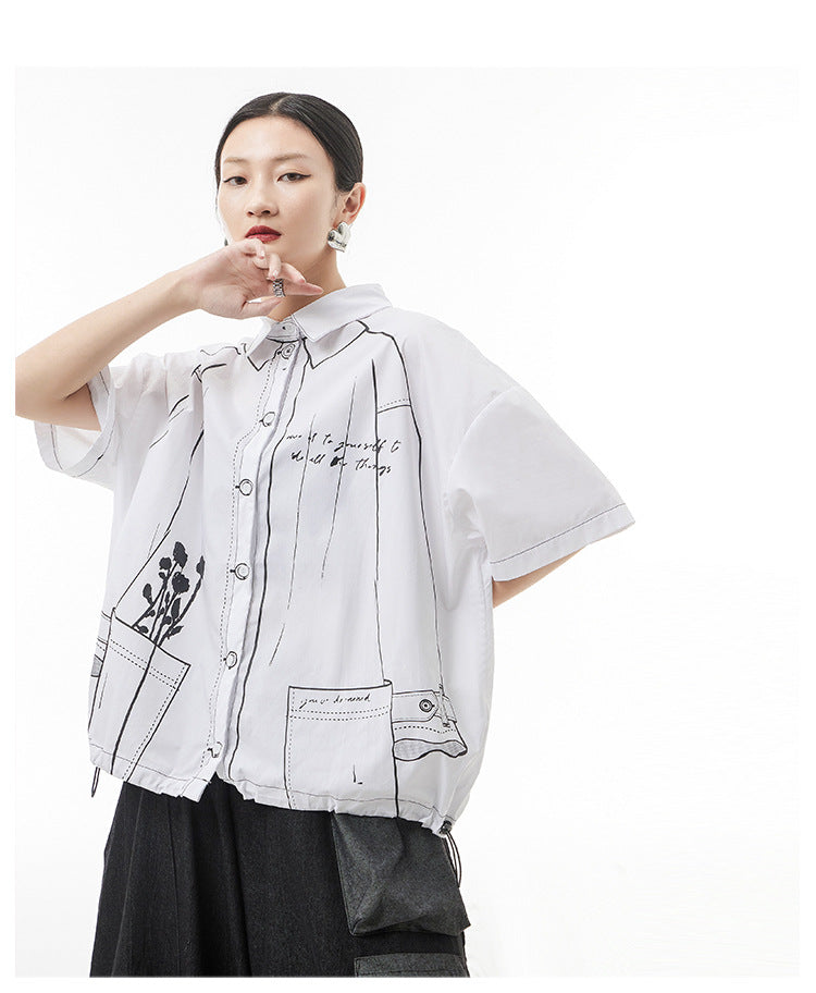 Casual Printed Short Sleeve Shirt