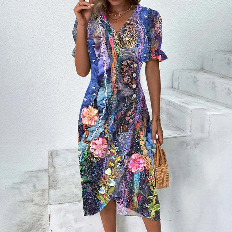 Women's Casual Loose Printed Dress