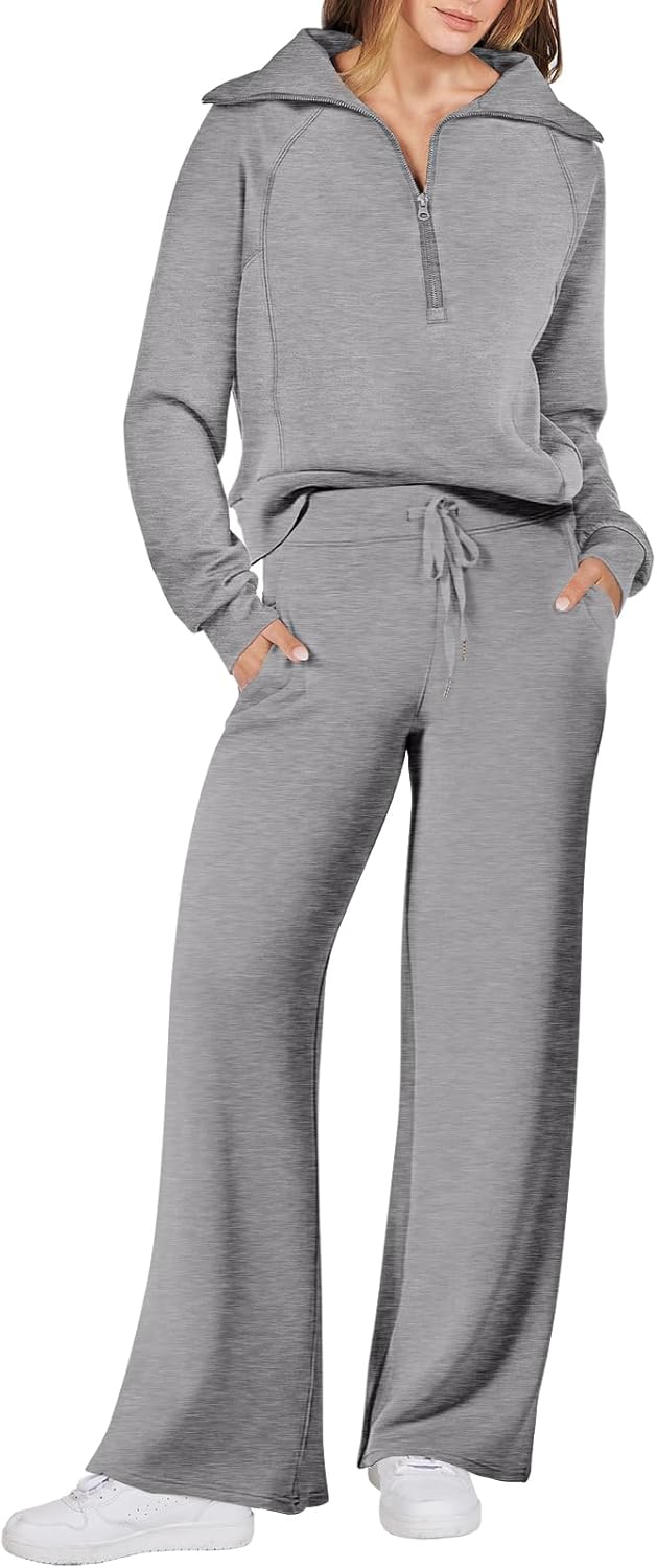 Women 2 Piece Outfits Sweatsuit Oversized Sweatshirt Sweatpants Tracksuit Sweat Lounge Matching Set 2024 Fall Trendy