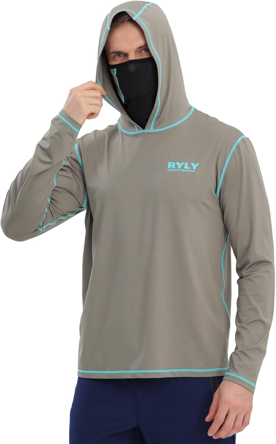 Fishing Shirts for Men,Long Sleeve Rash Guard Shirts Sun Protection Hoodie Athletic Running Hiking Shirt 1/2 Packs