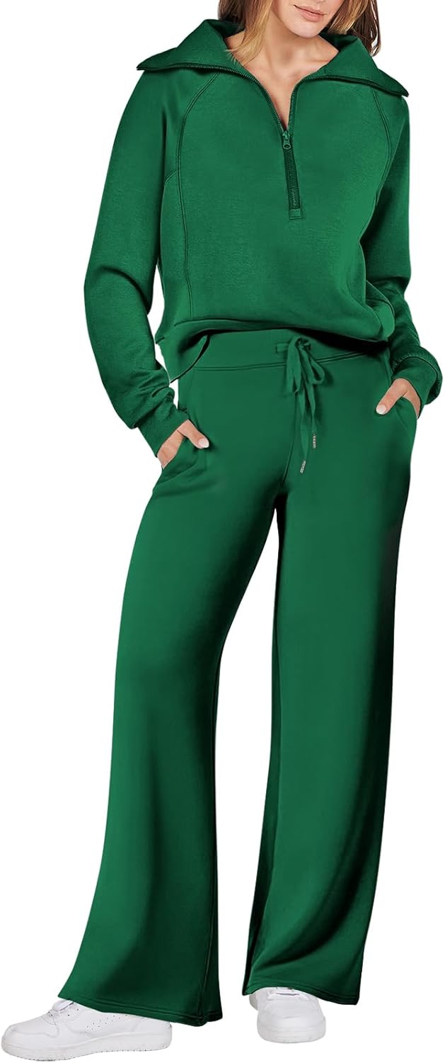 Women 2 Piece Outfits Sweatsuit Oversized Sweatshirt Sweatpants Tracksuit Sweat Lounge Matching Set 2024 Fall Trendy