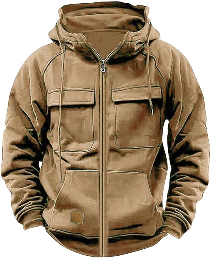 Hoodies for Men Tactical Vintage Long Sleeve Shirts 1/4 Zip Up Hoody Fall Winter Muscular Strong Pullover Tops