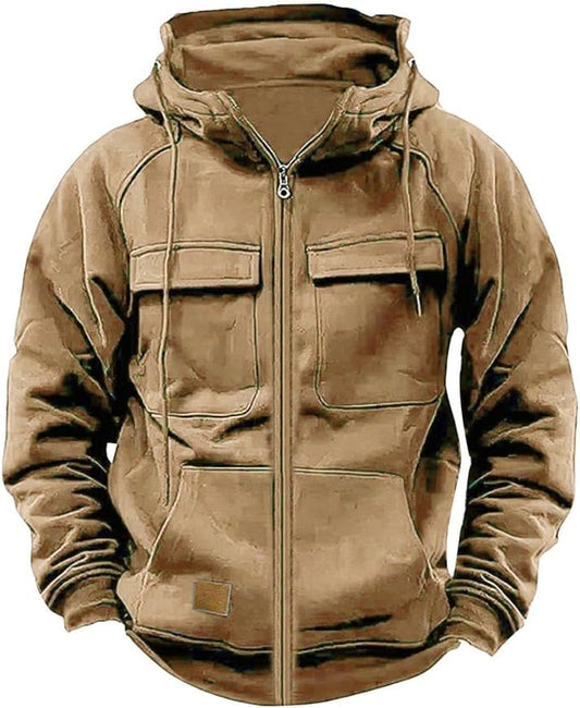 Hoodies for Men Tactical Vintage Long Sleeve Shirts 1/4 Zip Up Hoody Fall Winter Muscular Strong Pullover Tops