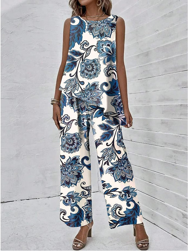 Women's Printed Loose Two-piece Set